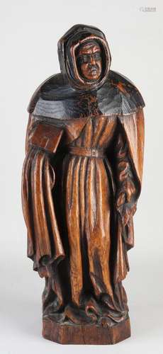 Religious figure, Monk with book, H 46 cm.