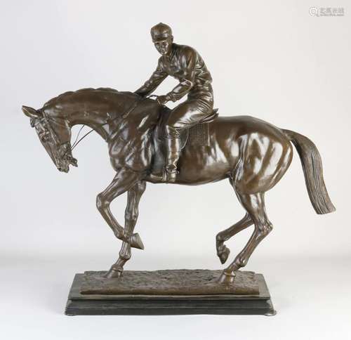 Bronze figure, Horse with jockey