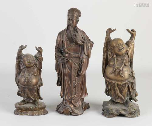 Three Chinese bronze figures