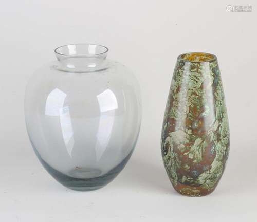 Two antique glass vases