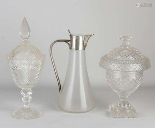 Three pieces of antique glassware