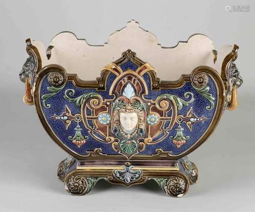 Antique Meissen Teichert Cölln majolica jardiniere