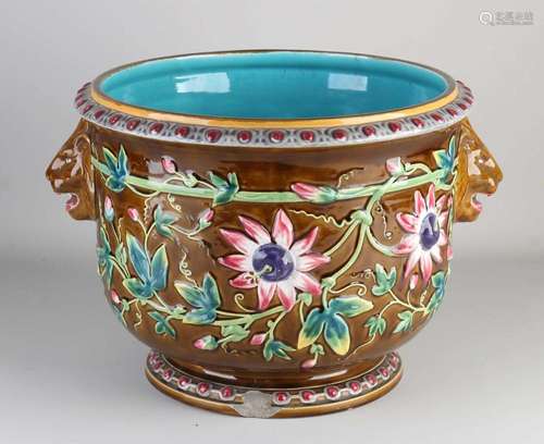 Antique Majolica flower pot