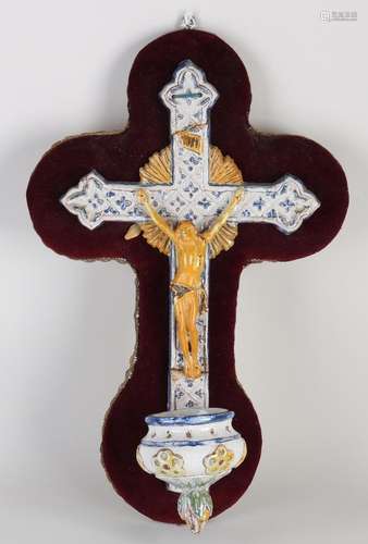 18th century cross with holy water basin