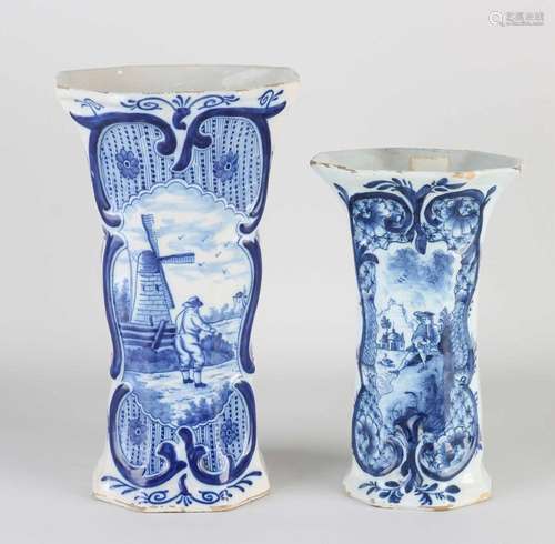 Two antique Delft vases