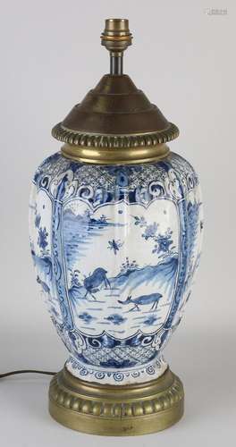 Delft lamp base, H 43 cm.