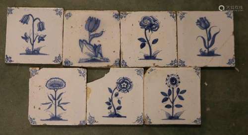 Lot 17th century Dutch tiles (7 pcs.)