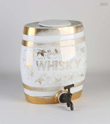 English whiskey barrel with tap