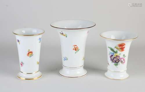 Three Meissen vases