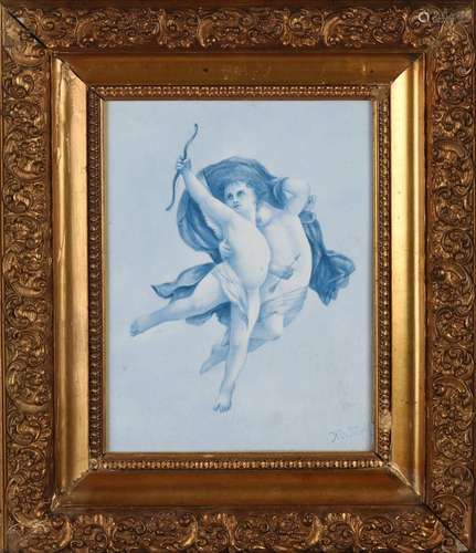 Antique porcelain plaque, 1900