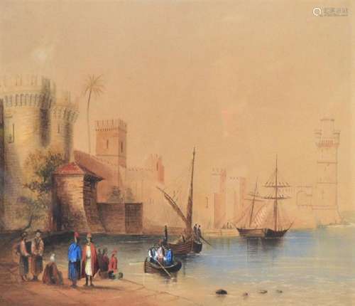 An early 19th century English watercolor of Rhodes