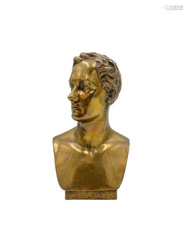 A late 19th century French bronze bust of Lord Byron