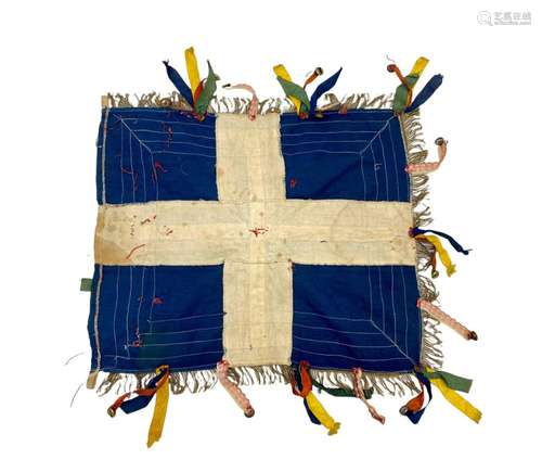 A 19th century Greek flag/banner with early 20th century dec...