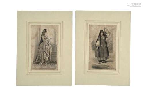 Greek interest 19th century, engravings of Greek ladies