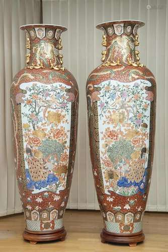 MIRROR PAIR OF MONUMENTAL VASES