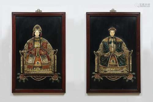 PAIR OF DECORATIVE PORTRAITS