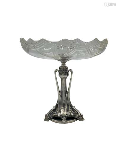 C. Heisler - An Art Nouveau crystal top center piece, inscri...