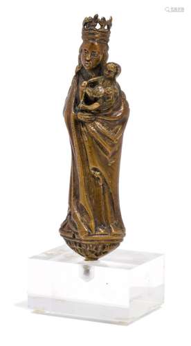 SMALL BRONZE OF A MADONNA WITH A CHILD