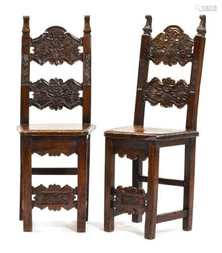 PAIR OF CARVED CHAIRS