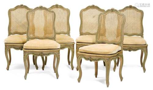 SET OF SIX PAINTED CHAIRS