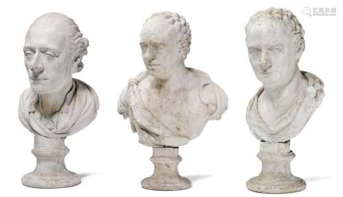 A LOT OF THREE PORTRAIT BUSTS FROM MARSCHLINS CASTLE