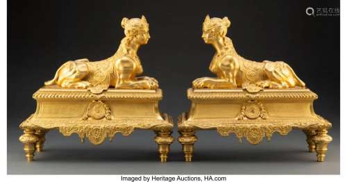 A Pair of French Louis XVI-Style Gilt Bronze Che