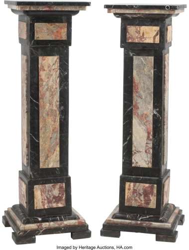 A Pair of Italian Neoclassical-Style Marble Pede