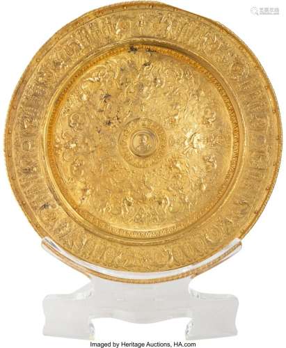 A Renaissance Revival Gilt Bronze Charger with A