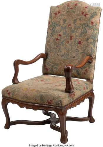 A French Provincial Walnut Needlepoint-Upholster