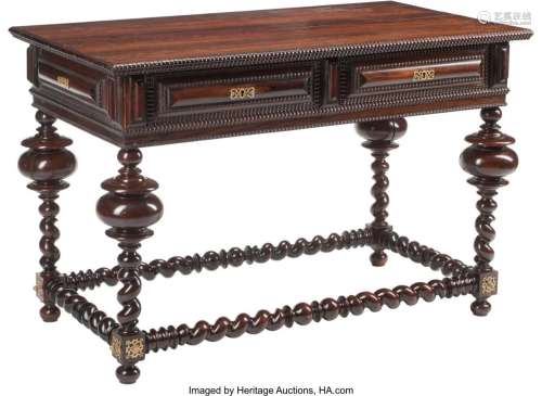 A Portuguese Two-Drawer Rosewood Center Table, 1