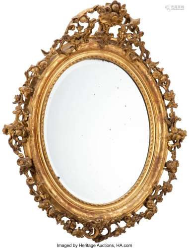 A Fin-de-Siècle Carved Giltwood Mirror, 19th ce