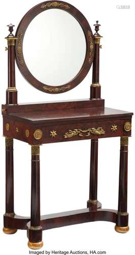 A French Empire Mahogany and Gilt Bronze Dressin