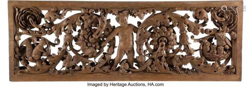 A Continental Carved Oak Figural Panel, late 19t