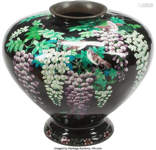 A Large Japanese Cloisonné Vase, Meiji Period,