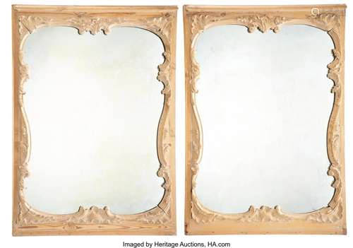 A Pair of Rococo Revival Carved Wood Mirror Fram