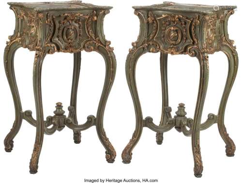 A Pair of French Louis XV-Style Painted and Part