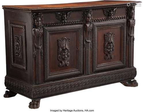 A Renaissance Revival Carved Walnut Credenza, ci