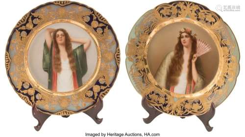 A Pair of Royal Vienna Porcelain Portrait Plates