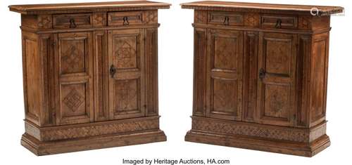 A Pair of Spanish Renaissance Walnut Cabinets, 1