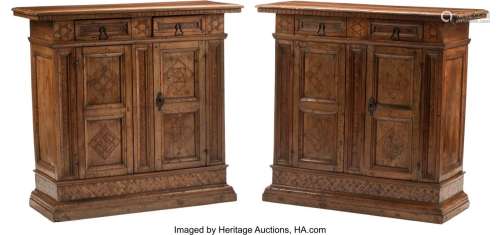 A Pair of Spanish Renaissance Walnut Cabinets, 1