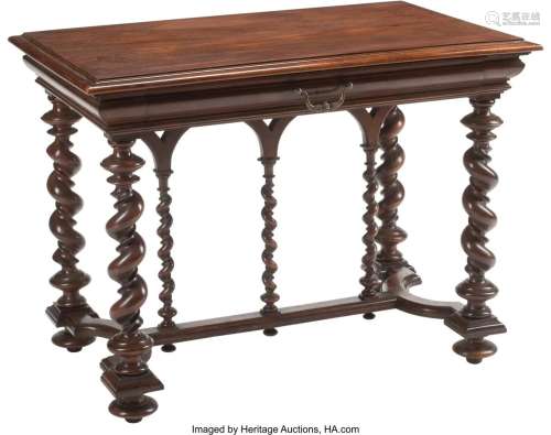 A Baroque-Style Walnut Table, 19th century 30 x