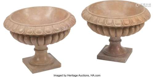 A Pair of Italian Neoclassical-Style Marble Flut