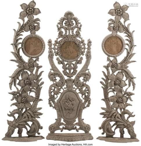 A Three-Piece French Louis XV-Style Carved Wood