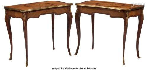 A Pair of French Louis XV-Style Mahogany and Kin