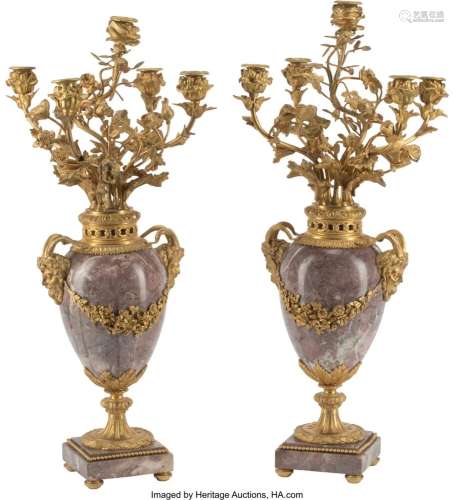 A Pair of French Napoleon III-Style Gilt Bronze