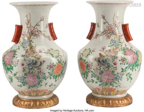 A Pair of Chinese Export-Style Porcelain Vases o