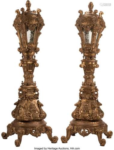 A Pair of Italian Baroque-Style Carved Giltwood