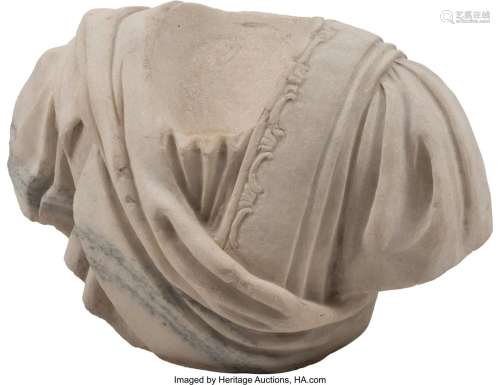 An Italian Carved Marble Roman Bust 14-1/2 x 22