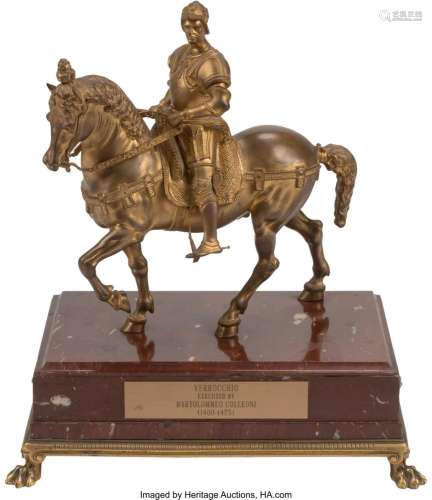 A Gilt Bronze Figure of an Equestrian on a Rouge