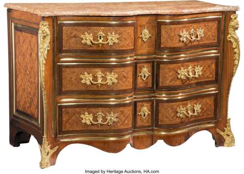 A Fine French Régence-Style Parquetry and Gilt